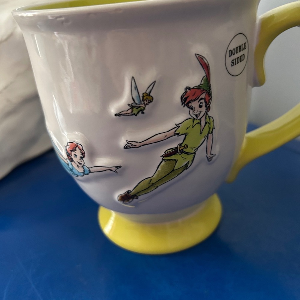 Rae Dunn Disney Peter Pan Wendy and Tinker Bell Never Grow Up Double Sided Mug - Picture 5 of 10